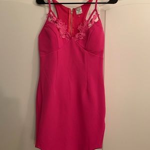 Hot pink formal dress